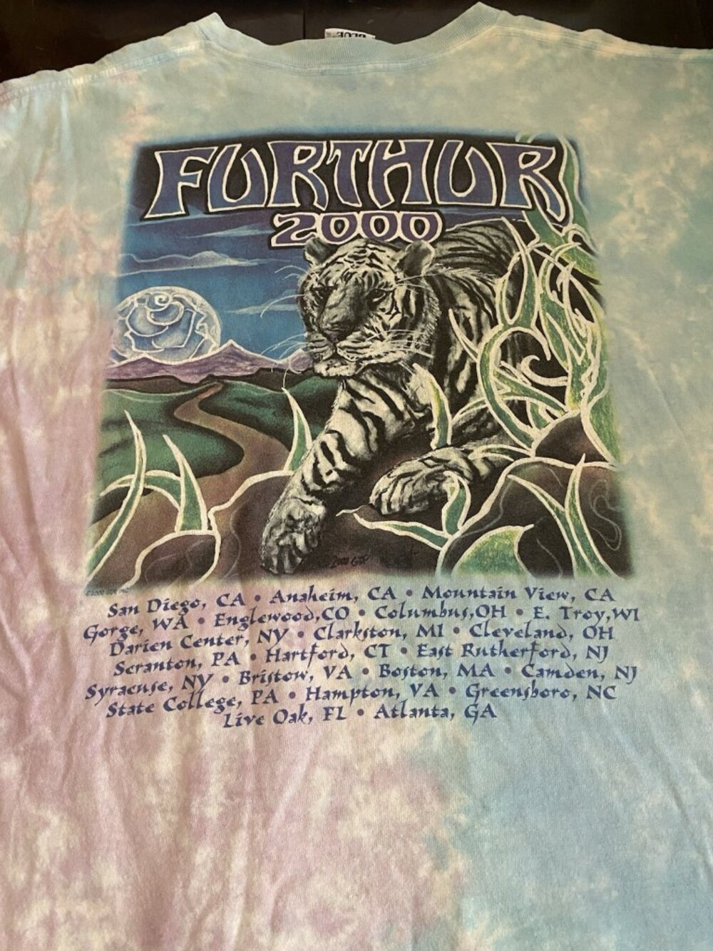 Vintage Furthur 2000 Shirt Size XL Tie Dye Grateful Dead Members Liquid blue USA